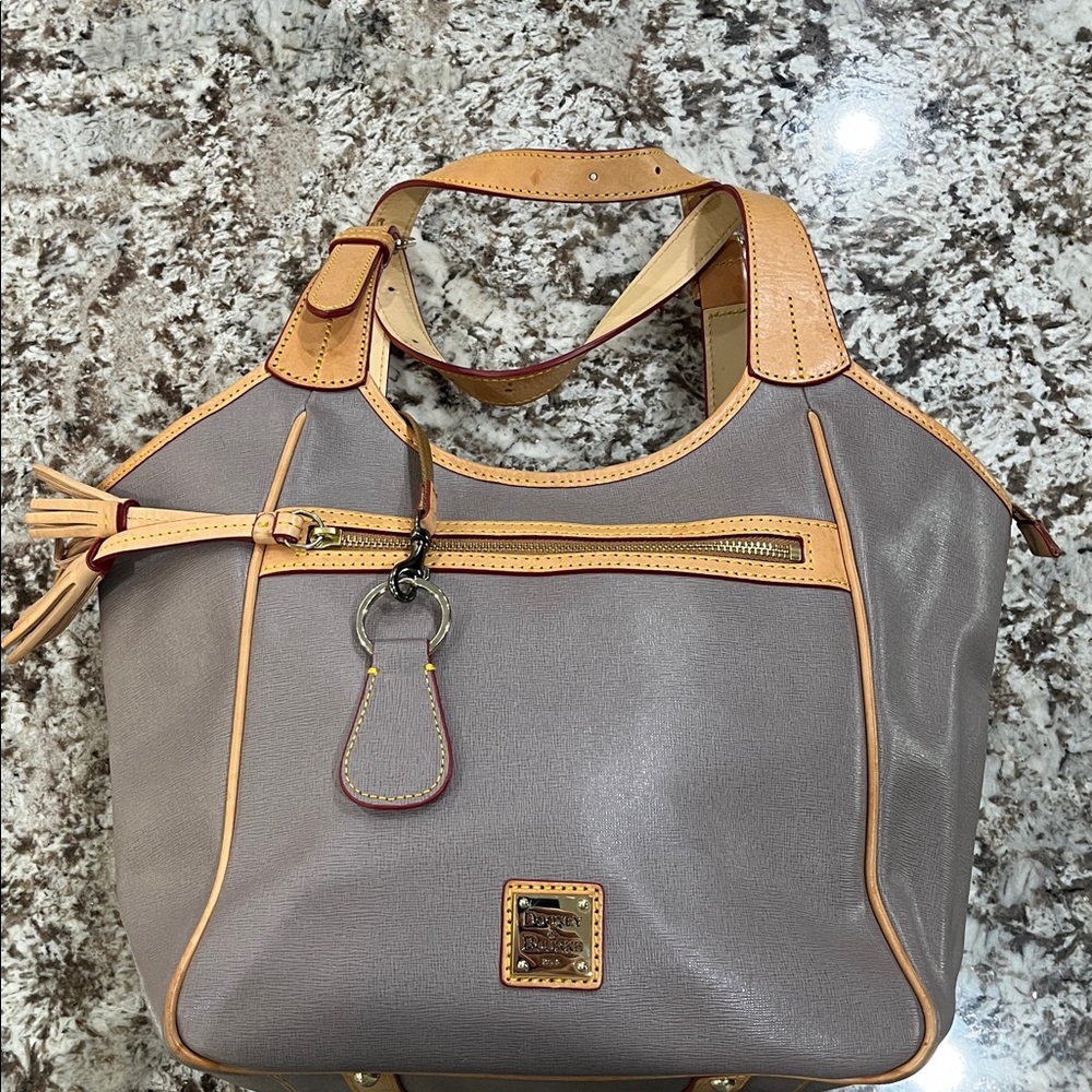 Dooney & Bourke Gray and Tan Shoulder Bag - Picture 11 of 16